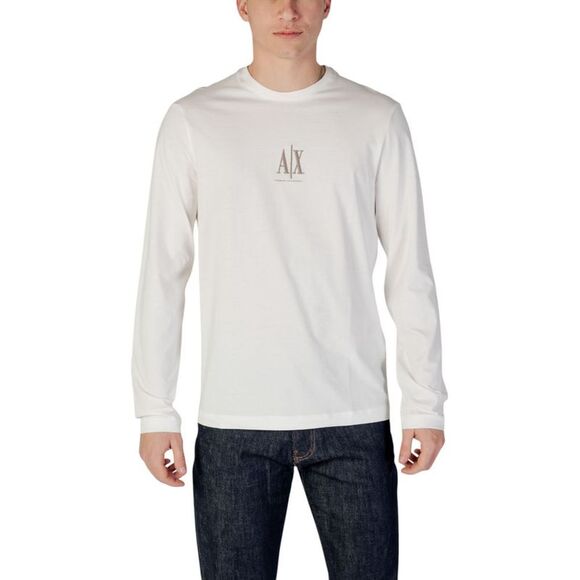 Armani Exchange Cream Cotton Long Sleeve Men's T-Shirt